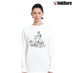 Women’s 101 Dalmatians Classic Disney Cartoon Character Long-Sleeve Top in white | Sleek, Versatile, All-Season