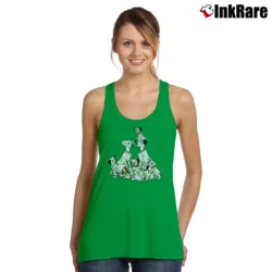 Women’s 101 Dalmatians Classic Disney Cartoon Character Tank Top in irish green | Lightweight, Movement-Friendly
