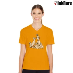 Women’s 101 Dalmatians Classic Disney Cartoon Character V-Neck Tee in orange | Chic Neckline, Soft Texture