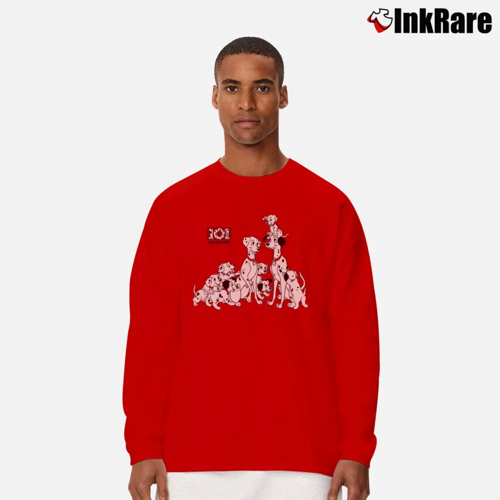 Men’s 101 Dalmatians Long-Sleeve Shirt in red | Sleek, Lightweight, Year-Round Wear