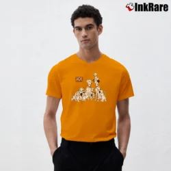 Men’s 101 Dalmatians V-Neck Tee in orange | Sharp, Breathable, Everyday Staple