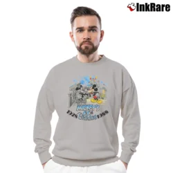 Men’s 1928 1988 Mickey Mouse 60th Birthday Disney Crewneck Sweatshirt in sport grey | Cozy Fabric, Clean Style