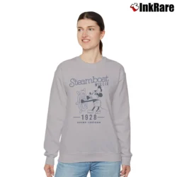 Women’s 1928 Disney Steamboat Willie Mickey Mouse Cartoon Relaxed Sweatshirt in sport grey | Soft, Laid-Back Vibe