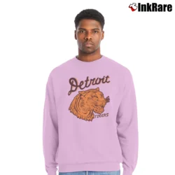 Men’s 1935 Detroit Tigers Retro Crewneck Sweatshirt in light pink | Cozy Fabric, Clean Style