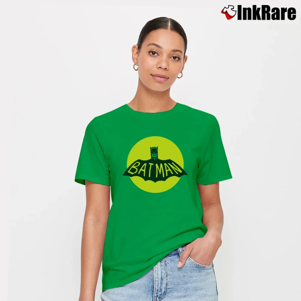 Women’s 1960s Batman Ed Cholakian Russell Graphic Signature T-Shirt in irish green | Soft, Flattering Fit