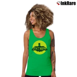 Women’s 1960s Batman Ed Cholakian Russell Graphic Tank Top in irish green | Lightweight, Movement-Friendly