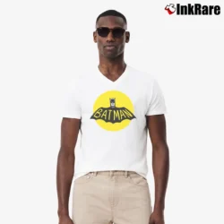 Men’s 1960s Batman Ed Cholakian Russell Graphic V-Neck Tee in white | Sharp, Breathable, Everyday Staple