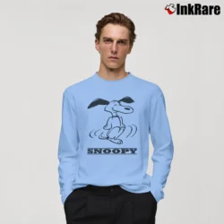 Men’s 1960s Snoopy Spruce Red Sweatshirt Long-Sleeve Shirt in light blue | Sleek, Lightweight, Year-Round Wear