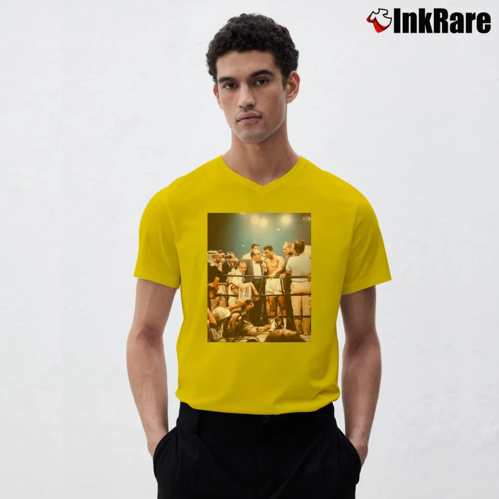 Men’s 1965 Ali vs Liston II Fight V-Neck Tee in yellow | Sharp, Breathable, Everyday Staple