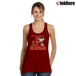 Women’s 1970s 1980s Cleveland Browns Snoopy Tank Top in maroon | Lightweight, Movement-Friendly