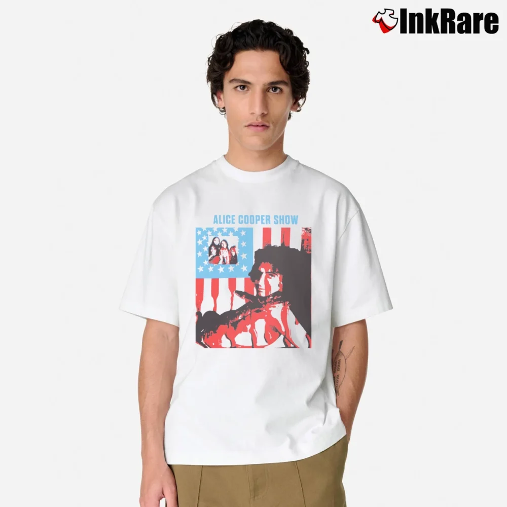 Men’s 1970s Alice Cooper Season's Greetings Holiday Classic T-Shirt in white | Soft, Breathable Everyday Wear