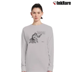 Women’s 1970s B Kliban Guitar Cat Cartoon Long-Sleeve Top in sport grey | Sleek, Versatile, All-Season