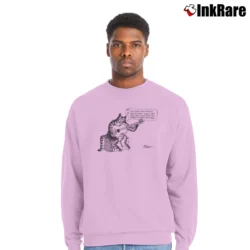 Men’s 1970s B Kliban Guitar Cat Cartoon Crewneck Sweatshirt in light pink | Cozy Fabric, Clean Style