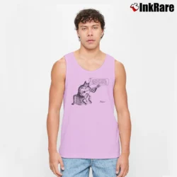 Men’s 1970s B Kliban Guitar Cat Cartoon Tank Top in light pink | Breathable, Active-Friendly Design