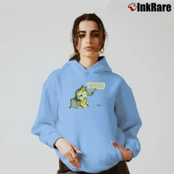 Women’s 1970s B Kliban Guitar Cat Cozy Hoodie in light blue | Warm, Structured, Stylish