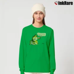 Women’s 1970s B Kliban Guitar Cat Long-Sleeve Top in irish green | Sleek, Versatile, All-Season