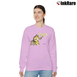 Women’s 1970s B Kliban Guitar Cat Relaxed Sweatshirt in light pink | Soft, Laid-Back Vibe