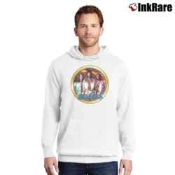 Men’s 1970s Bee Gees Custom Music Pullover Hoodie in white | Cozy, Durable, Modern Fit