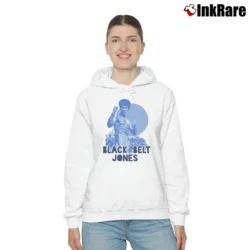 Women’s 1970s Black Belt Jones Enter The Dragon Movie Cozy Hoodie in white | Warm, Structured, Stylish