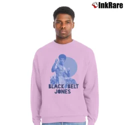 Men’s 1970s Black Belt Jones Enter The Dragon Movie Crewneck Sweatshirt in light pink | Cozy Fabric, Clean Style