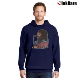 Men’s 1970s Cat Stevens Concert Graphic Pullover Hoodie in navy | Cozy, Durable, Modern Fit