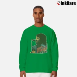 Men’s 1970s Cat Stevens Concert Graphic Long-Sleeve Shirt in irish green | Sleek, Lightweight, Year-Round Wear