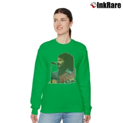 Women’s 1970s Cat Stevens Concert Graphic Relaxed Sweatshirt in irish green | Soft, Laid-Back Vibe