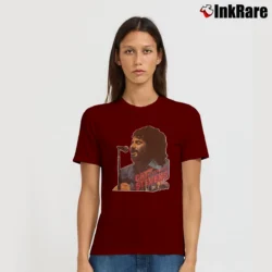 Women’s 1970s Cat Stevens Concert Graphic Signature T-Shirt in maroon | Soft, Flattering Fit
