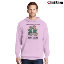 Men’s 1970s Jimmy Carter Peanut Campaign Political Pullover Hoodie in light pink | Cozy, Durable, Modern Fit