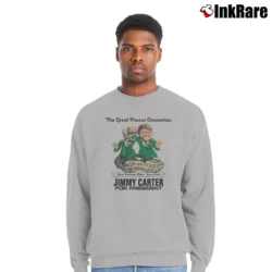 Men’s 1970s Jimmy Carter Peanut Campaign Political Crewneck Sweatshirt in sport grey | Cozy Fabric, Clean Style