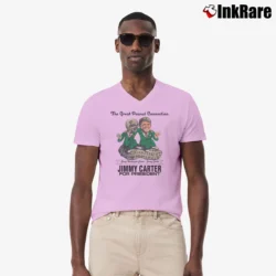 Men’s 1970s Jimmy Carter Peanut Campaign Political V-Neck Tee in light pink | Sharp, Breathable, Everyday Staple