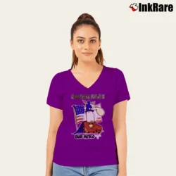Women’s 1970s Mad Magazine Captain Klutz Comic By Don Martin V-Neck Tee in purple | Chic Neckline, Soft Texture