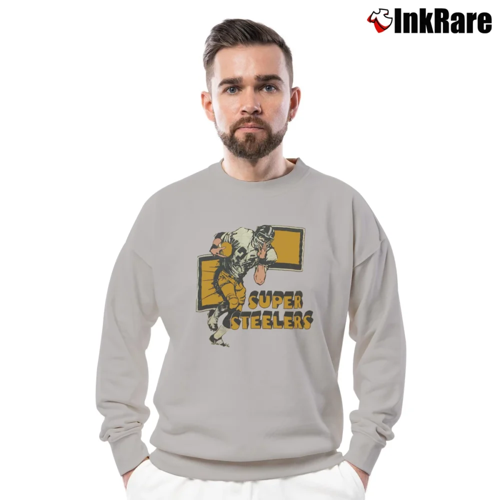 Men’s 1970s Steelers Pittsburgh Nfl Retro Crewneck Sweatshirt in sport grey | Cozy Fabric, Clean Style