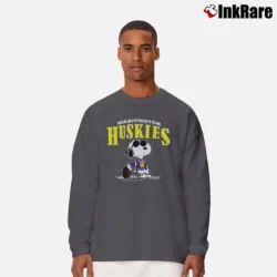 Men’s 1970s Washington Huskies Snoopy Long-Sleeve Shirt in charcoal | Sleek, Lightweight, Year-Round Wear