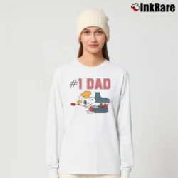 Women’s 1971 Peanuts Snoopy Number One Dad Long-Sleeve Top in white | Sleek, Versatile, All-Season