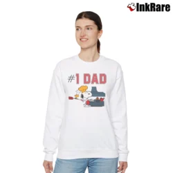 Women’s 1971 Peanuts Snoopy Number One Dad Relaxed Sweatshirt in white | Soft, Laid-Back Vibe