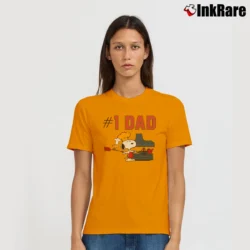 Women’s 1971 Peanuts Snoopy Number One Dad Signature T-Shirt in orange | Soft, Flattering Fit