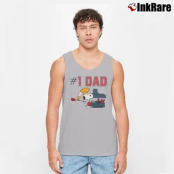 Men’s 1971 Peanuts Snoopy Number One Dad Tank Top in sport grey | Breathable, Active-Friendly Design