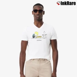 Men’s 1971 Schroeder And Snoopy Peanuts Classic V-Neck Tee in white | Sharp, Breathable, Everyday Staple
