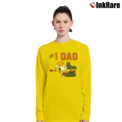 Women’s 1971 Snoopy Number One Dad Peanuts Long-Sleeve Top in yellow | Sleek, Versatile, All-Season