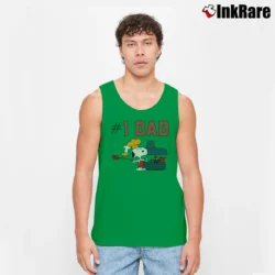 Men’s 1971 Snoopy Number One Dad Peanuts Tank Top in irish green | Breathable, Active-Friendly Design
