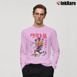 Men’s 1973 Enter The Dragon Bruce Lee Retro Movie Long-Sleeve Shirt in light pink | Sleek, Lightweight, Year-Round Wear