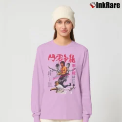 Women’s 1973 Enter The Dragon Bruce Lee Retro Movie Long-Sleeve Top in light pink | Sleek, Versatile, All-Season