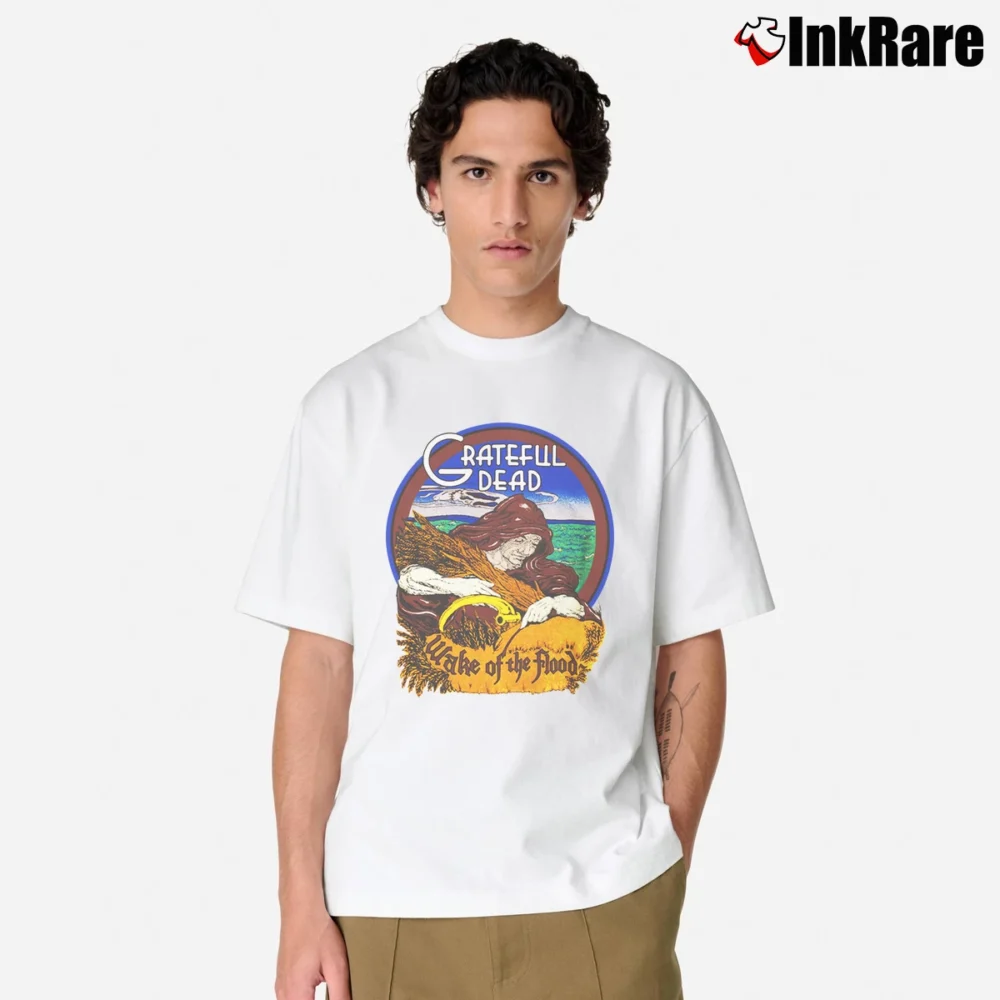 Men’s 1973 Grateful Dead Wake Of The Flood Vintage Classic T-Shirt in white | Soft, Breathable Everyday Wear