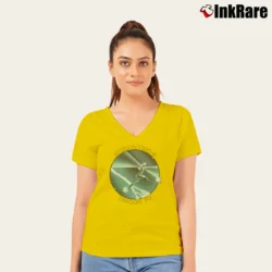 Women’s 1974 Jefferson Starship Dragon Fly Rock Band V-Neck Tee in yellow | Chic Neckline, Soft Texture