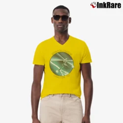 Men’s 1974 Jefferson Starship Dragon Fly Rock Band V-Neck Tee in yellow | Sharp, Breathable, Everyday Staple