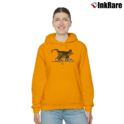 Women’s 1975 B Kliban Cat in Shoes Vintage Funny Cozy Hoodie in orange | Warm, Structured, Stylish