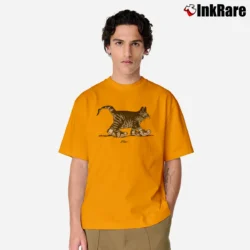 Men’s 1975 B Kliban Cat in Shoes Vintage Funny Classic T-Shirt in orange | Soft, Breathable Everyday Wear