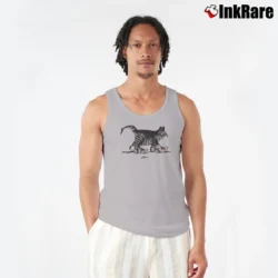 Men’s 1975 B Kliban Cat in Shoes Vintage Funny Tank Top in sport grey | Breathable, Active-Friendly Design