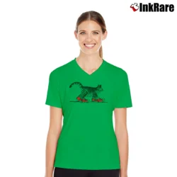 Women’s 1975 B Kliban Cat in Shoes Vintage V-Neck Tee in irish green | Chic Neckline, Soft Texture